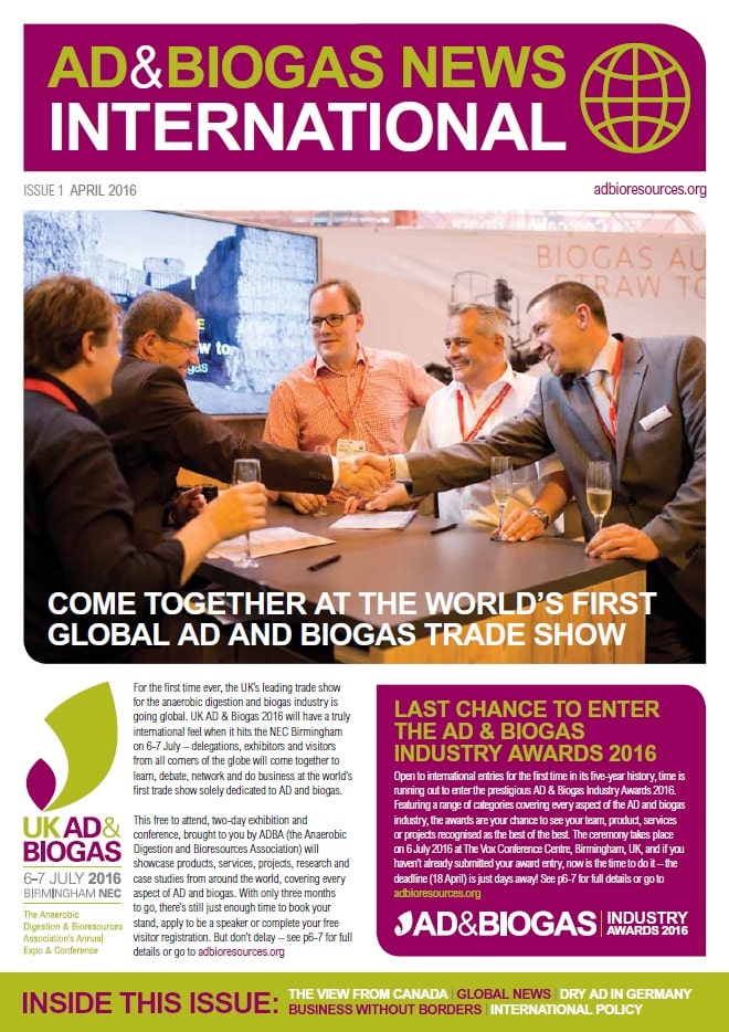 AD & Biogas News International – Issue 1, April 2016