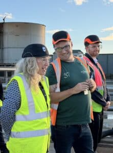 Gillian Martin MPS with Gary MacConnell, BrewDog Ellon Plant Manager, and Andrew Brown, ADBA Technical Support Manager